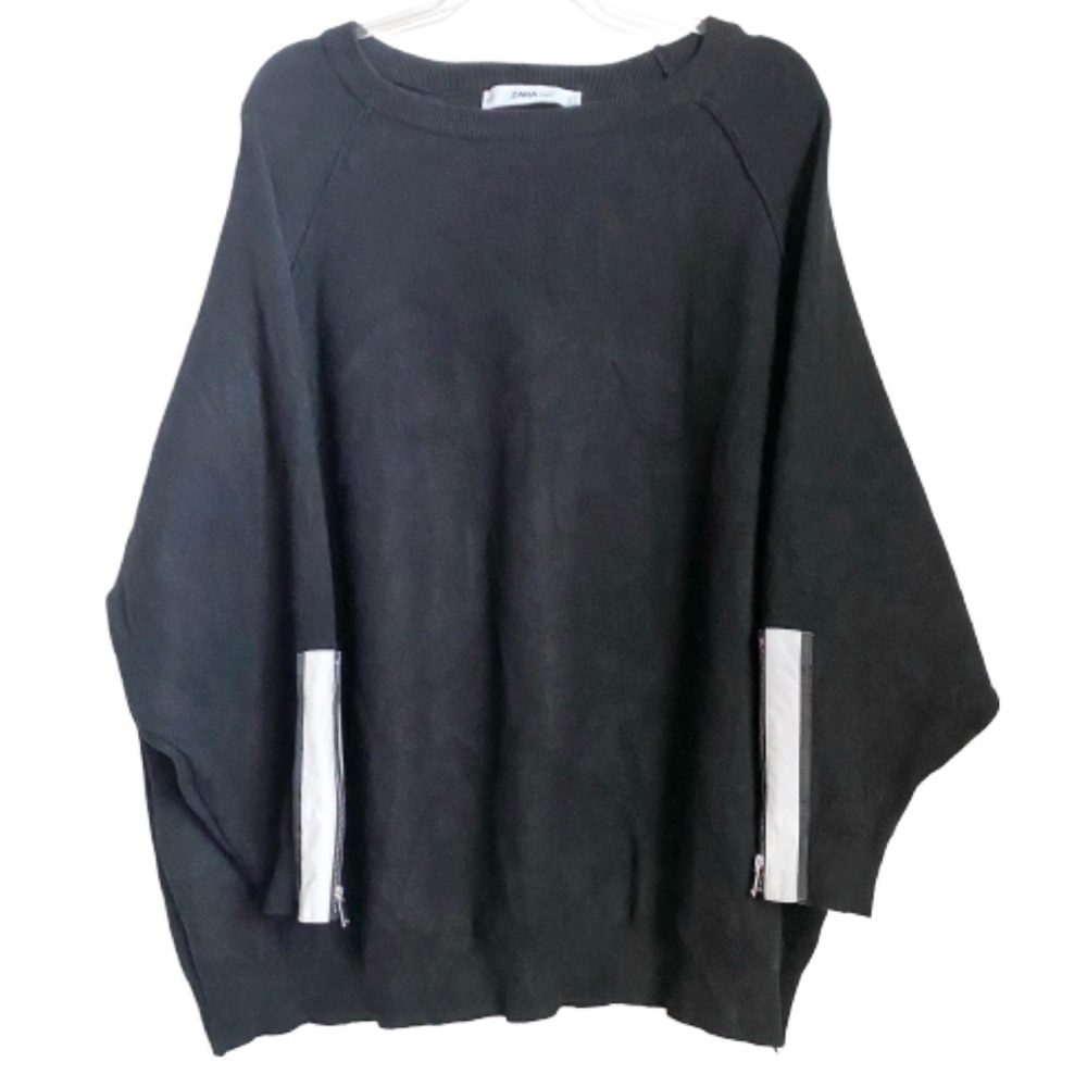 Zara Knit Long Sleeve Zipper Sweater Sweatshirt M